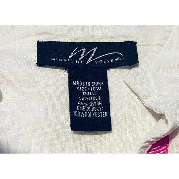 MIDNIGHT VELVET Embroidered Chloe Long Linen Blend Maxi Dress 18W - Picture 8 of 9